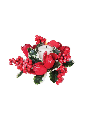 Gallerie Ii Holiday Floral Candle Wreath