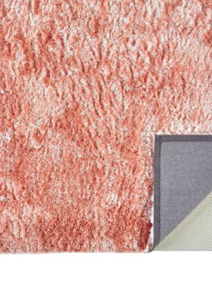 Feizy Indochine Plush Shag Rug - Available In 8 Sizes - Metallic Sheen Salmon Pink