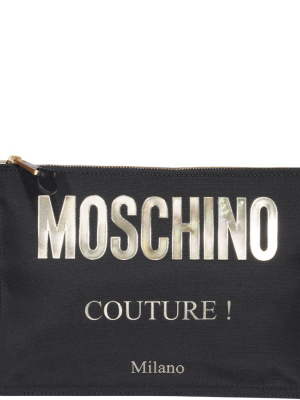 Moschino Couture Printed Clutch Bag