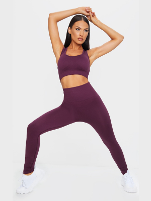 Plum High Waist Seamless Gym Leggings