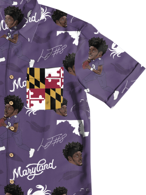 Lamar Jackson Hawaiian Shirt | Purple Hawaiian Shirt