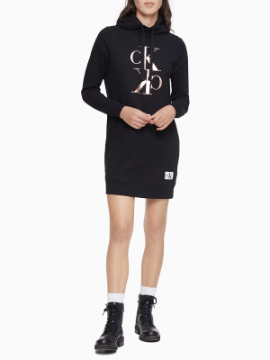 Mirror Monogram Logo Sweatshirt Dress