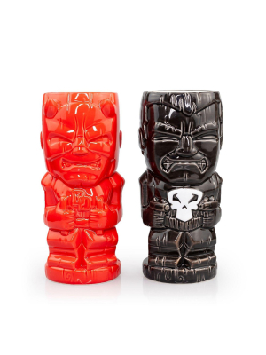 Beeline Creative Marvel Daredevil & Punisher Tikis Mugs | Official Geeki Tikis Vigilante Hero Mugs