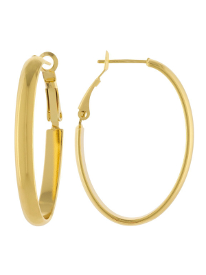 Boxed Gold Over Fine Silver Plated 40x22mm Oval Hinge Hoops