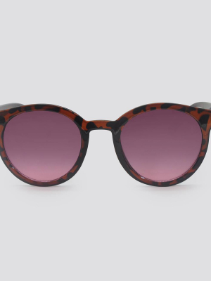 Women's Animal Print Round Plastic Silhouette Sunglasses - Wild Fable™ Brown