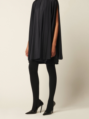 Draped Jersey Mini Cape Dress