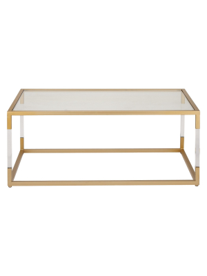 Metal And Glass Coffee Table Gold - Olivia & May