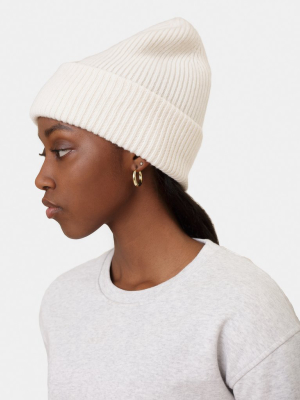 Merino Wool Hat - Ivory White