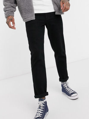 Asos Design Stretch Tapered Jeans In Black