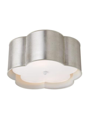 Bryce Medium Flush Mount In Burnished Silver Leaf & White