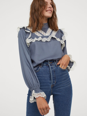 Lace-trimmed Blouse