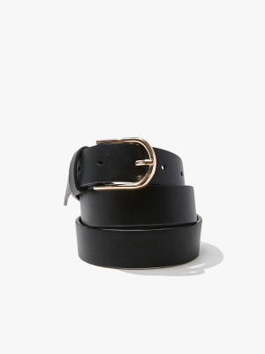 Faux Leather Buckle Belt