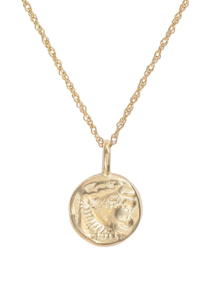 Little Lion Heart - 14k Gold Coin Necklace