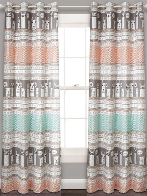 52"x84" Set Of 2 Llama Striped Room Darkening Curtain Panels - Lush Décor