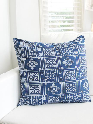 Blue Geometric Embroidered Accent Pillow Case - 20x20 (final Sale)