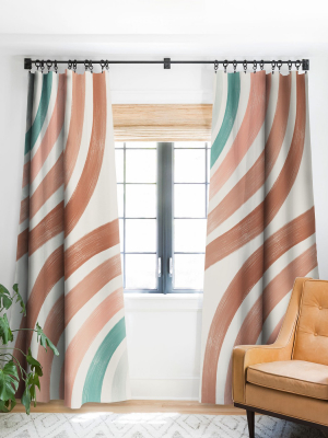 Emanuela Carratoni Double Retro Rainbows Single Panel Blackout Window Curtain By Deny Designs.