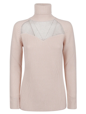 Elisabetta Franchi Sheer Detail Turtleneck Jumper