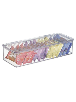 Idesign 5.5"x13.3"x3" Kitchen Binz Stackable Box Clear