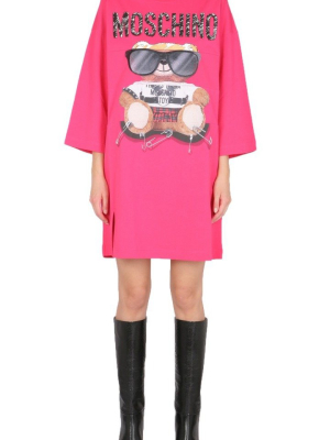 Moschino Teddy Logo Printed T-shirt Dress