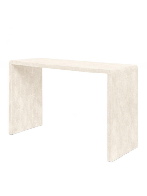 Harlow 48" Console Ivory Faux Shagreen