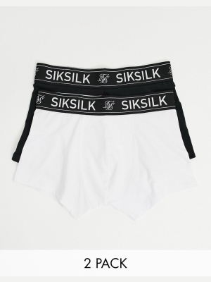 Siksilk 2 Pack Boxer Shorts In Black And White