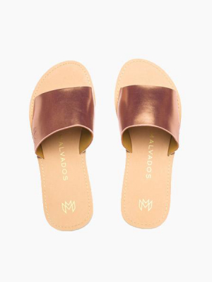 Taylor Wide Strap Sandals - Copper Penny Brown