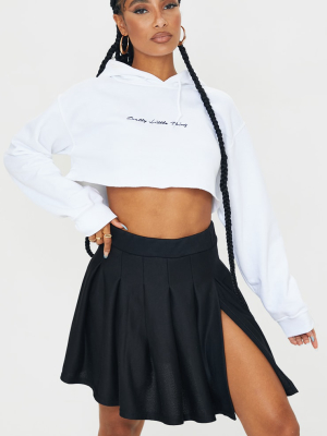 Black Pleated Sweat Skater Skirt