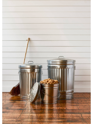 Behrens 6gal Galvanized Steel Locking Lid Storage Can Silver