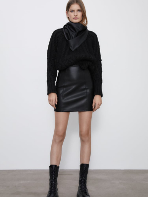 Faux Leather Mini Skirt