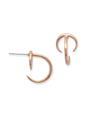 The Double Crescent Earrings - Rose Gold