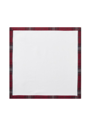 Tartan Border Napkins, Set Of 4, Red