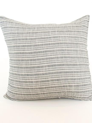 Classic Grey & White Striped Accent Pillow - 20x20