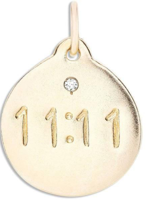 "11:11" Disk Charm With Diamond