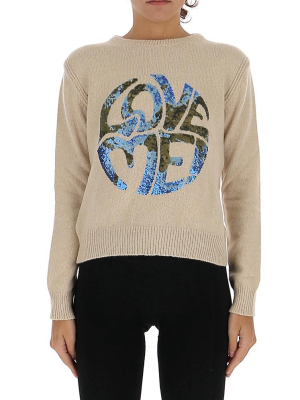 Alberta Ferretti Love Me Sequins Sweater