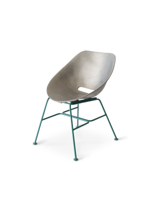 Aluminum Shell Chair With Turquoise Base