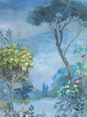 Giardino Segreto Scene 1 Wall Mural In Delft From The Mandora Collection By Designers Guild