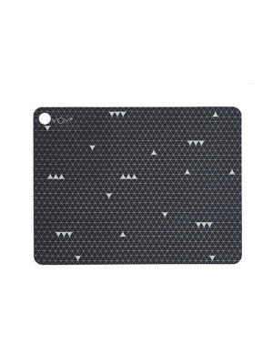 Pack Of 2 Placemat Grey Line In Dark Grey