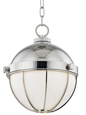 Hudson Valley Lighting Sumner Pendant - Polished Nickel & White