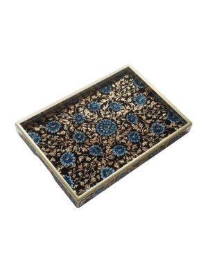 Nomi K Tray In Blue And Light Gold Silver