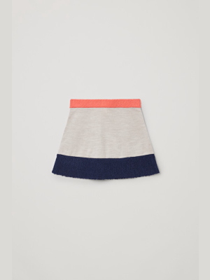 Color-block Knitted Skirt