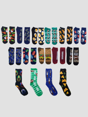 Men's Game Day 15 Days Of Socks Advent Calendar - Assorted Colors One Size