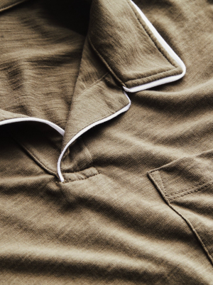 Made In L.a. Tipped Montauk Polo In Olive