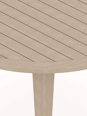 Sherwood Outdoor Round Dining Table, Washed Brown