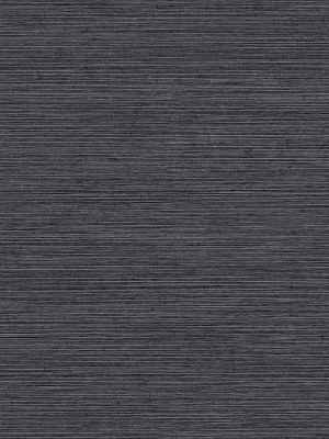 Shining Sisal Faux Grasscloth Wallpaper In Dark Metallic Charcoal By York Wallcoverings