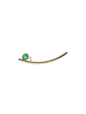 Emerald Long Curved Bar Stud (single)