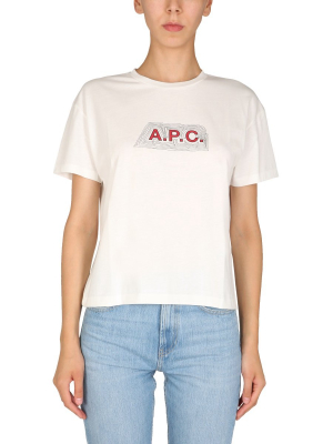 A.p.c. Logo Print Crewneck T-shirt