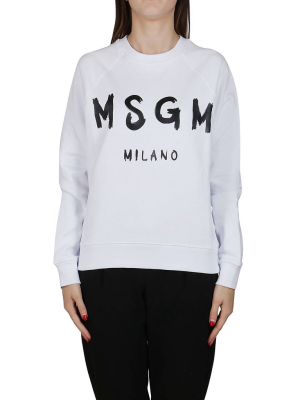 Msgm Paint Brushed Logo Sweatshirt