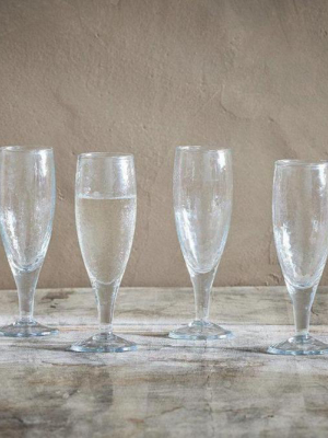 Set Of 4 Yala Hammered Champagne Glasses