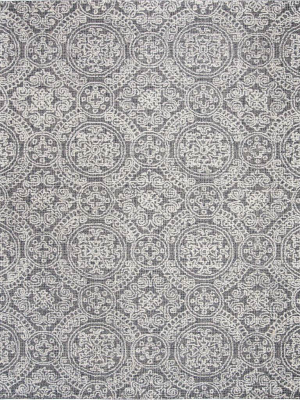 Abstract Gray/ivory Area Rug
