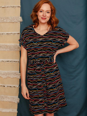 Montrose Wobbly Stripe Midi Dress